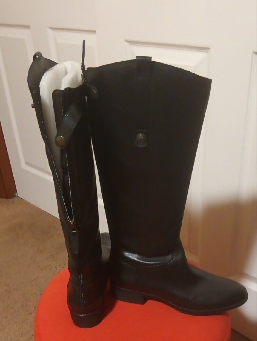 Sam Edelman Black Leather Knee Boots - Picture 2 of 4